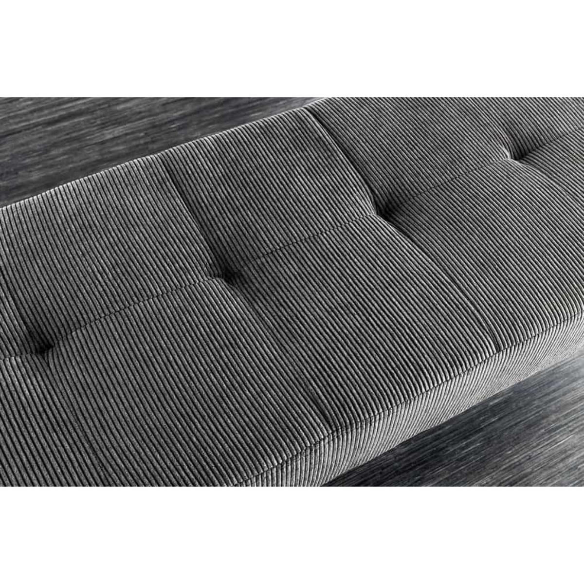 SITZBANK BOUTIQUE Cord Dunkelgrau, Schwarz 100 cm - Dunkelgrau, Textil (100/45/35cm) - riess-ambiente