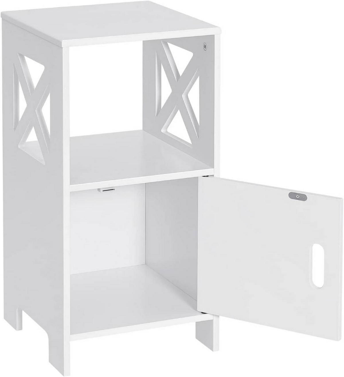 NACHTTISCH 2er Set schmal, 30x60x30 cm, Weiß - Weiß, Holzwerkstoff (30/60/30cm) - Woltu