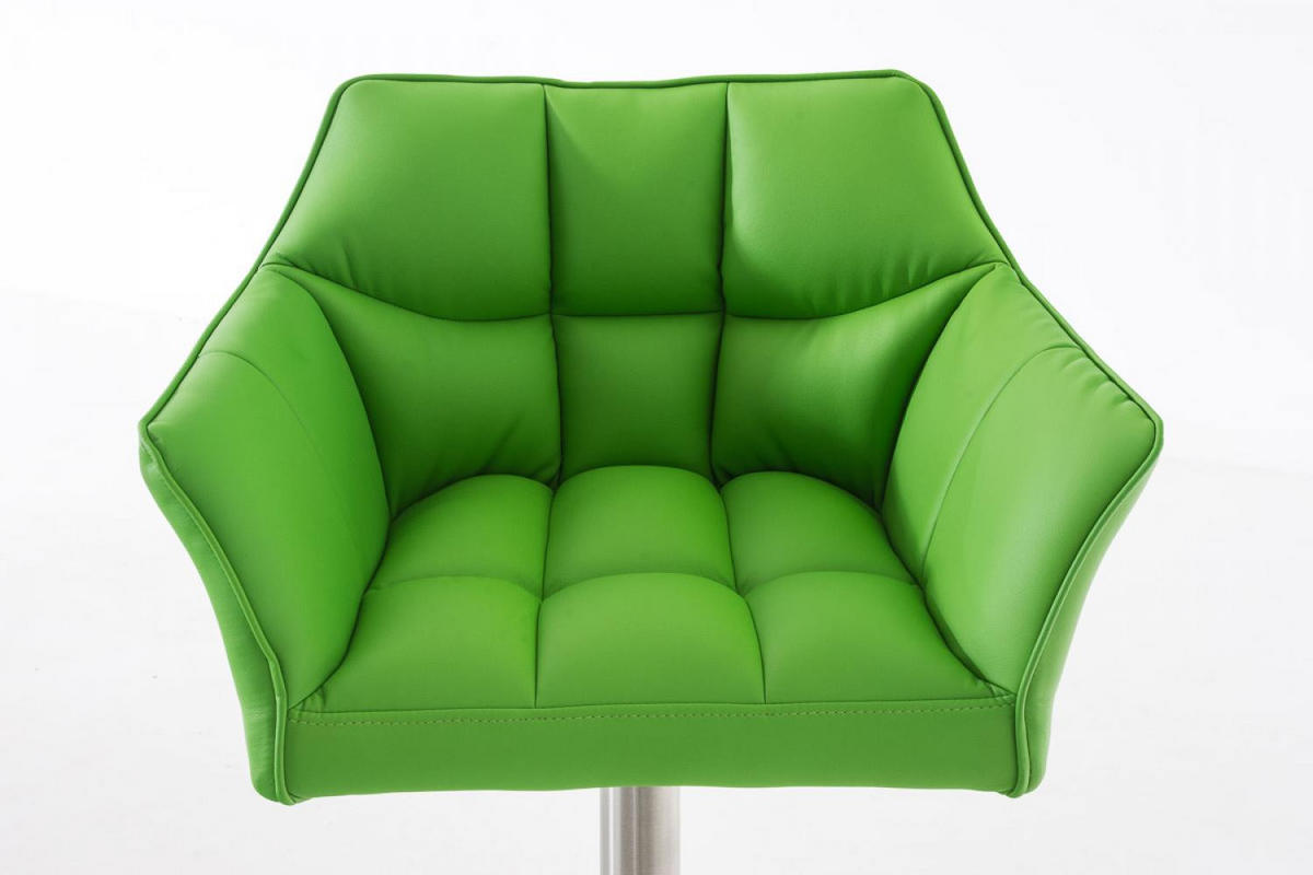 BARHOCKER Lederlook Grün - Edelstahlfarben/Grün, Textil/Metall (64/88/45cm) - CLP