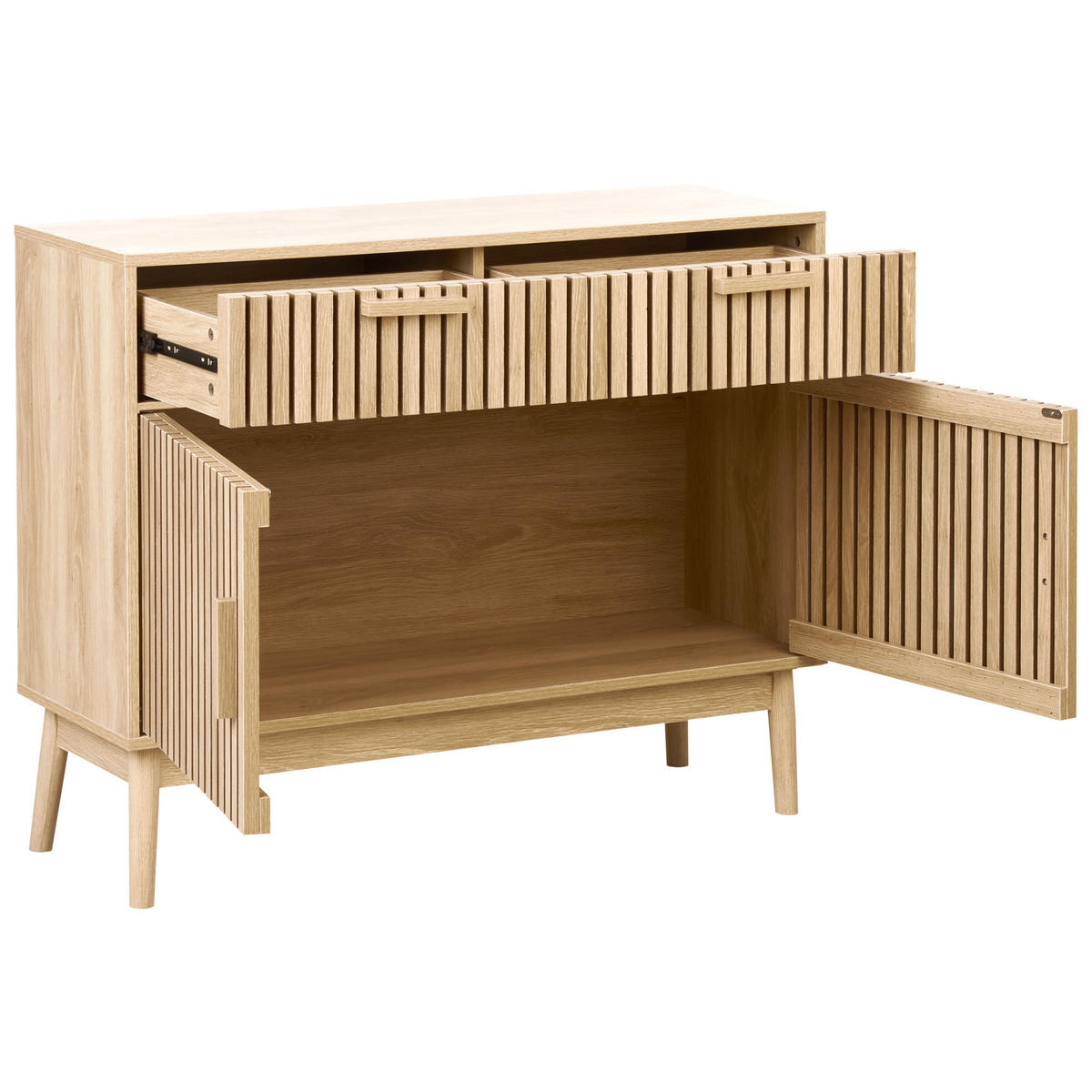 SIDEBOARD se 2 dveřmi Světle hnědý Lynwood - hnědá, kompozitní dřevo (100/80/35cm) - Beliani