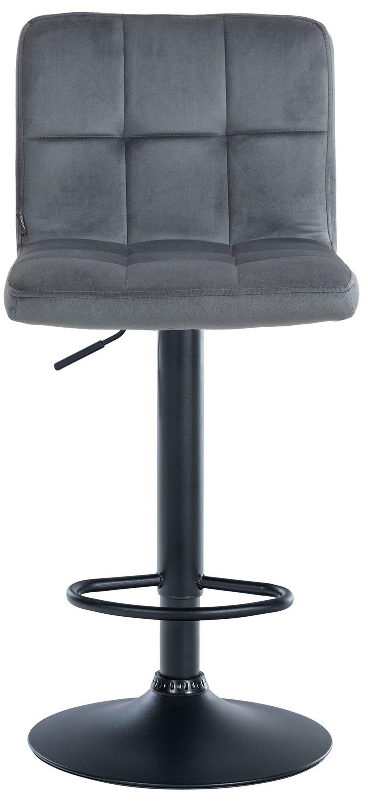 BARHOCKER 2er Set Peran Samt schwarz dunkelgrau - Dunkelgrau/Schwarz, Textil/Metall (46/114/47cm) - TPFLiving