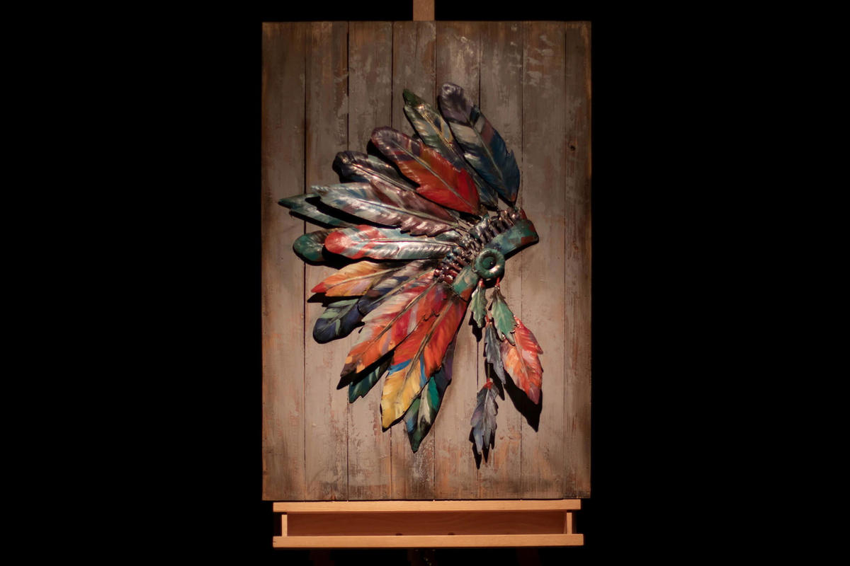 METALLBILD Bunt 60/90 cm - Multicolor/Braun, Metall (3.27/90cm) - KUNSTLOFT