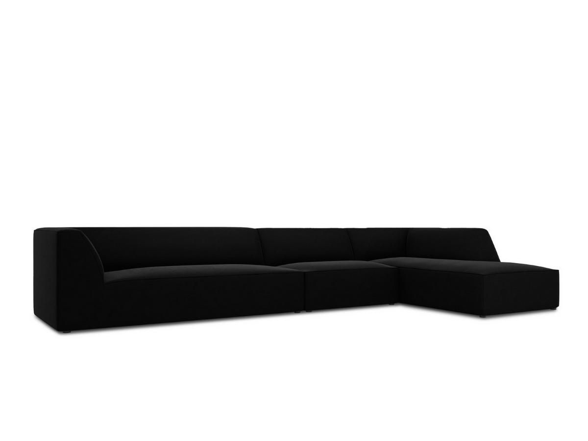 ECKSOFA rechts Ruby aus Samt schwarz 5 Sitzplätze - Schwarz, Textil (180/366cm) - Micadoni