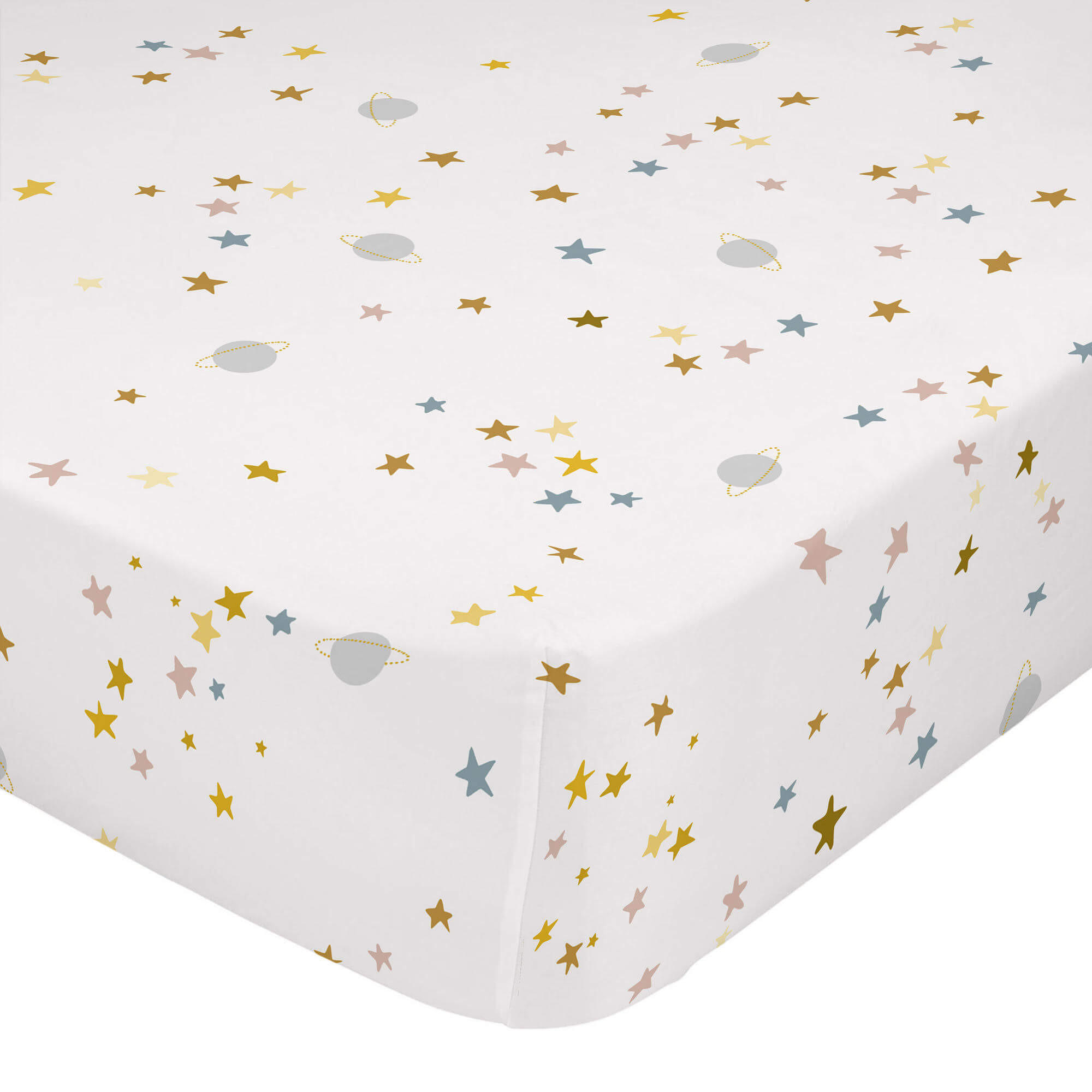 SPANNBETTTUCH saturn 105x200x32 cm mehrfarbig - Multicolor, Textil (105/200cm) - Happy Friday