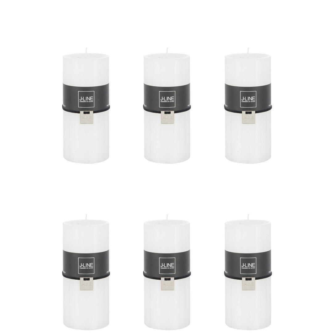 DUFTKERZE ZART - Weiß - L - 52 Std. - 6er set - Weiß, Paraffin (7/15cm) - J-Line
