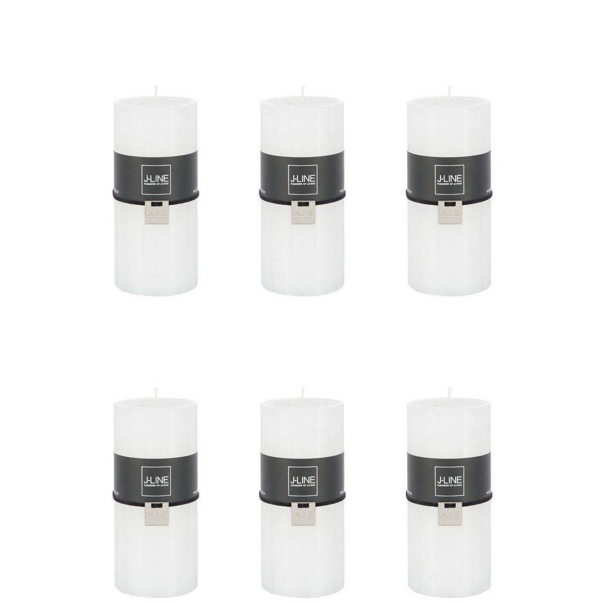 DUFTKERZE ZART - Weiß - L - 52 Std. - 6er set - Weiß, Paraffin (7/15cm) - J-Line