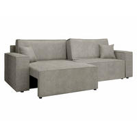 SCHLAFSOFA Karl mit L-Funktion - Hellgrau/Schwarz, Holz/Kunststoff (245/82/139cm) - MIRJAN24