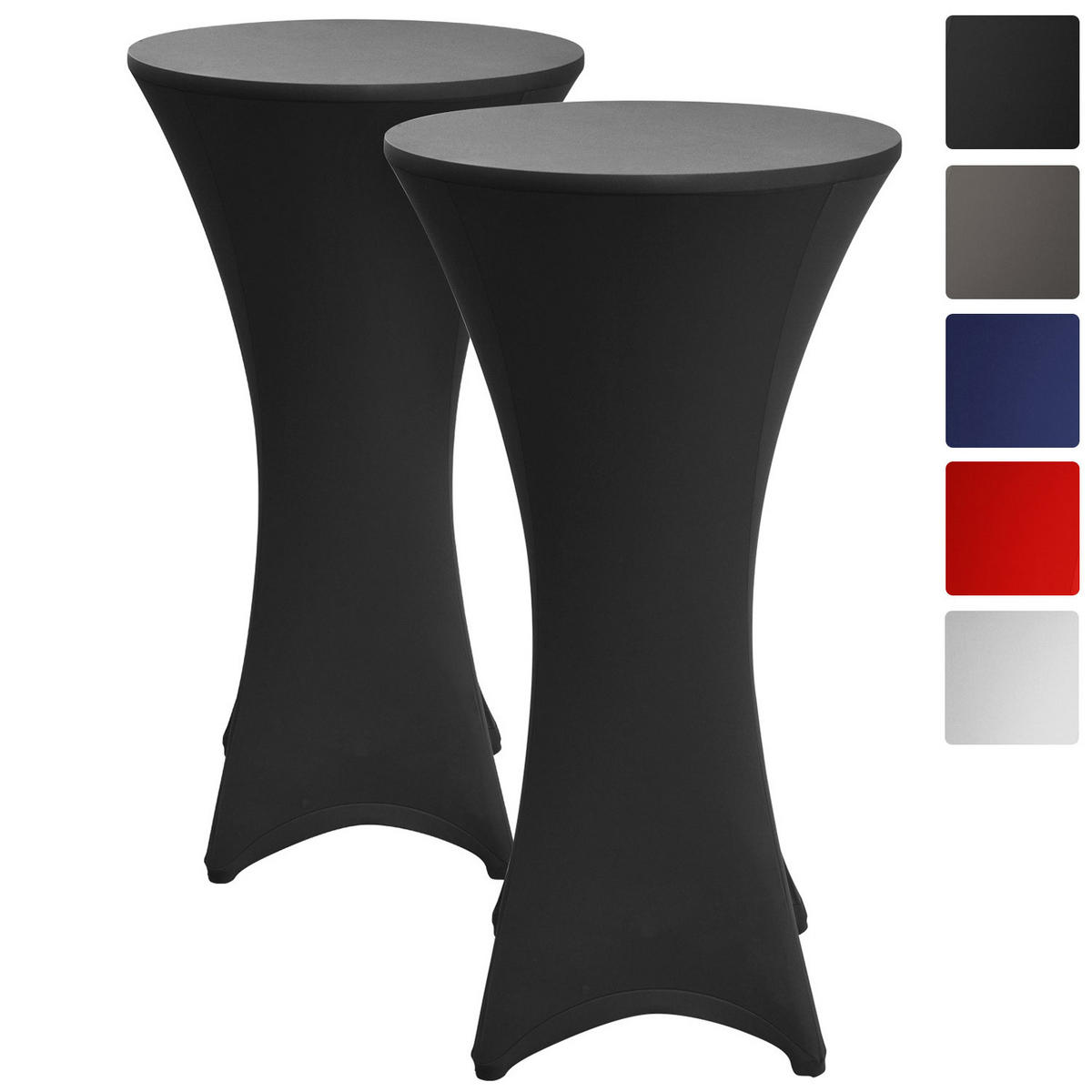 STEHTISCHHUSSE Stella Ø 80 cm Schwarz (2tlg) - Schwarz, Textil (80/120cm)