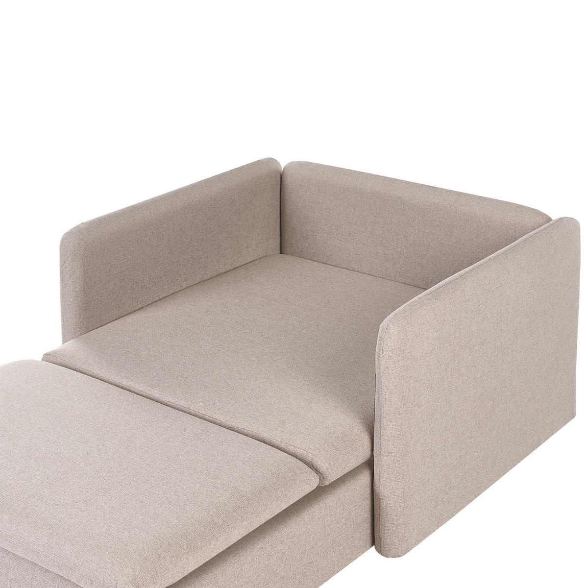 ČALOUNĚNÉ LEHÁTKO CHAISE LONGUE Látka Béžové Egeris - béžová, textil (87/80/149cm) - Beliani