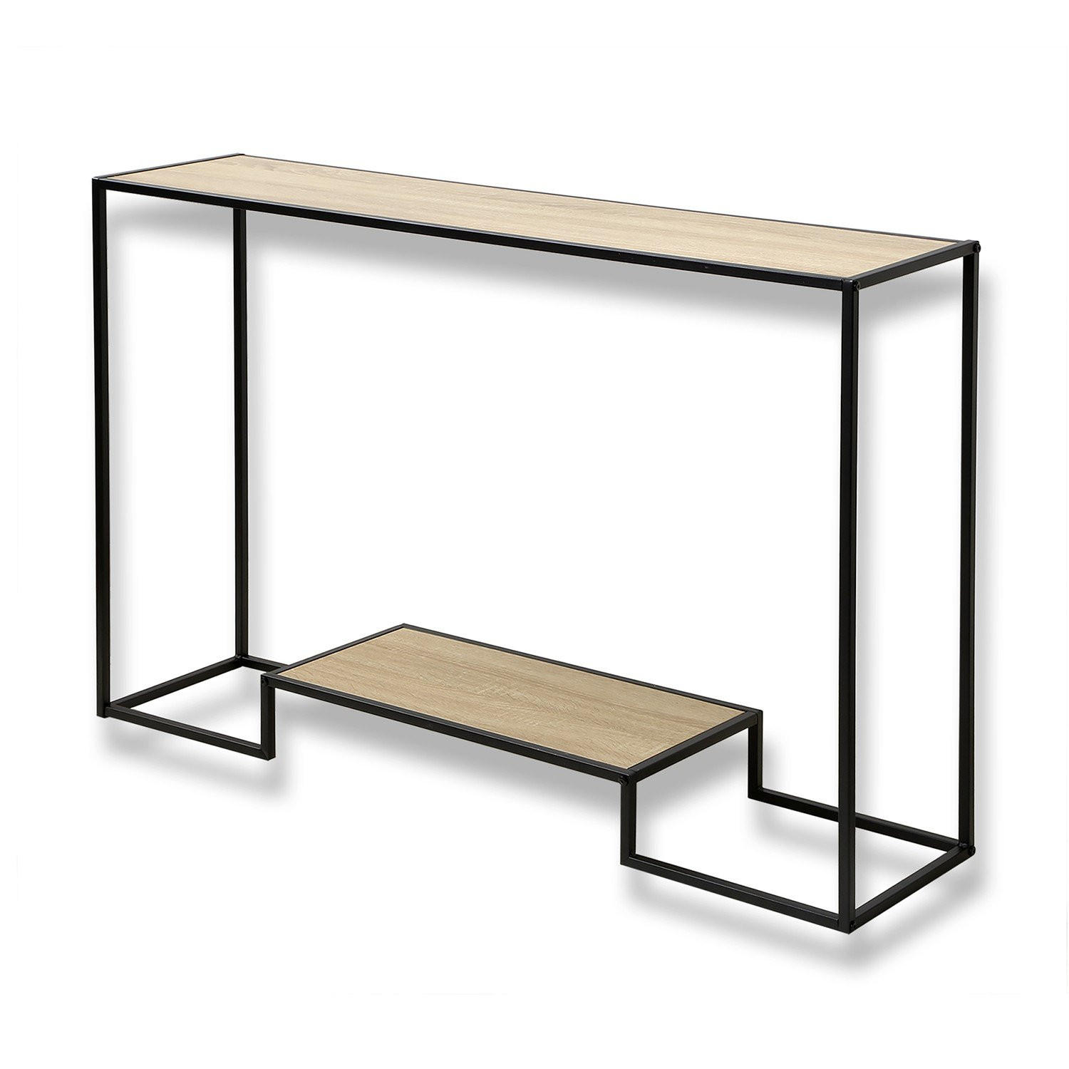 MODERNE Konsole mit 2 Regalebenen im Eiche Dekor L120cm - Eiche Artisan, Holzwerkstoff (120/30/80cm) - Calicosy