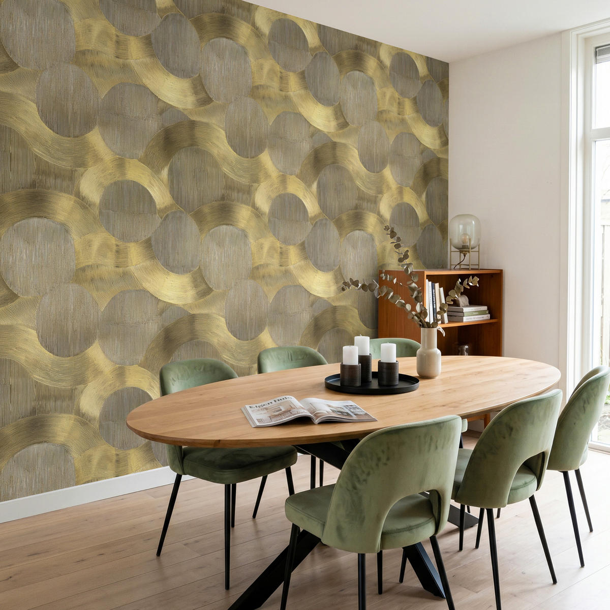 TAPETE - Modern - Geometrisch - Gold - 300x240 cm - Goldfarben, Papier (300/240cm) - OnlyWow
