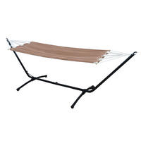 HÄNGEMATTE mit Gestell 310/100 cm, Braun/Schwarz - Schwarz, Metall (100/95/310cm) - Amanka