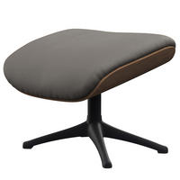 POLSTERHOCKER - Echtleder - Schwarz/Grau, Leder/Metall (49/39/44cm) - home24