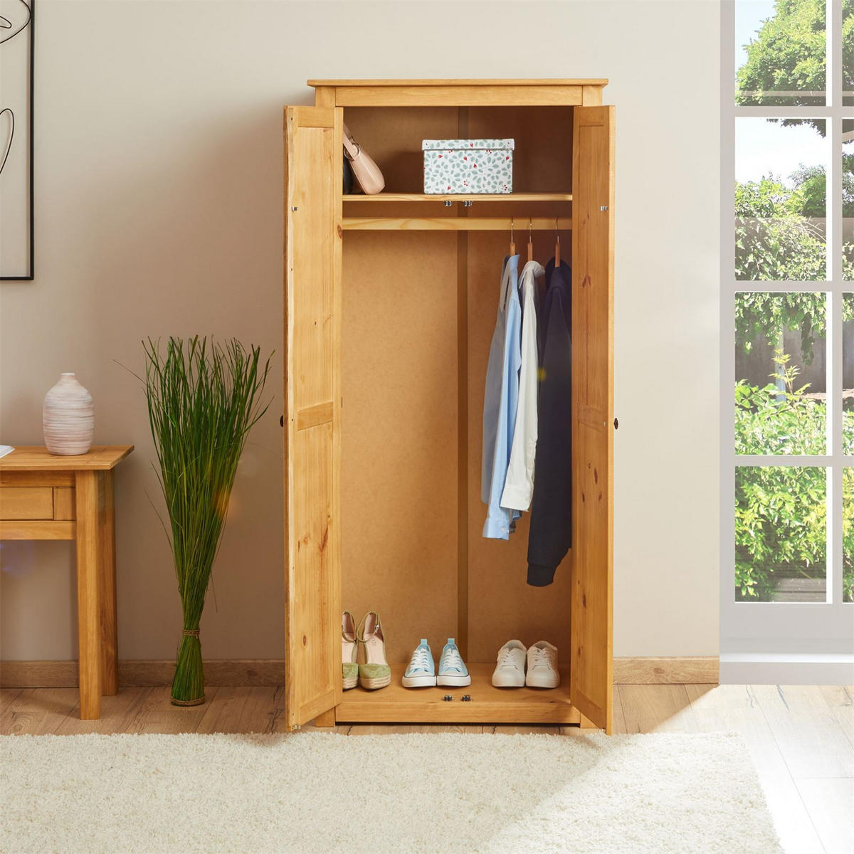 KLEIDERSCHRANK CANCUN - Kieferfarben, Holz (80/176/50cm) - CARO-Möbel