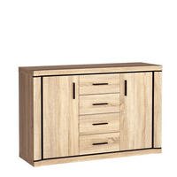 KOMMODE MALAGA 137/91/45cm mit 4 Schubladen 2 Türen Sonoma Eiche - Sonoma Eiche, Holzwerkstoff (137/91/45cm) - MASSENO