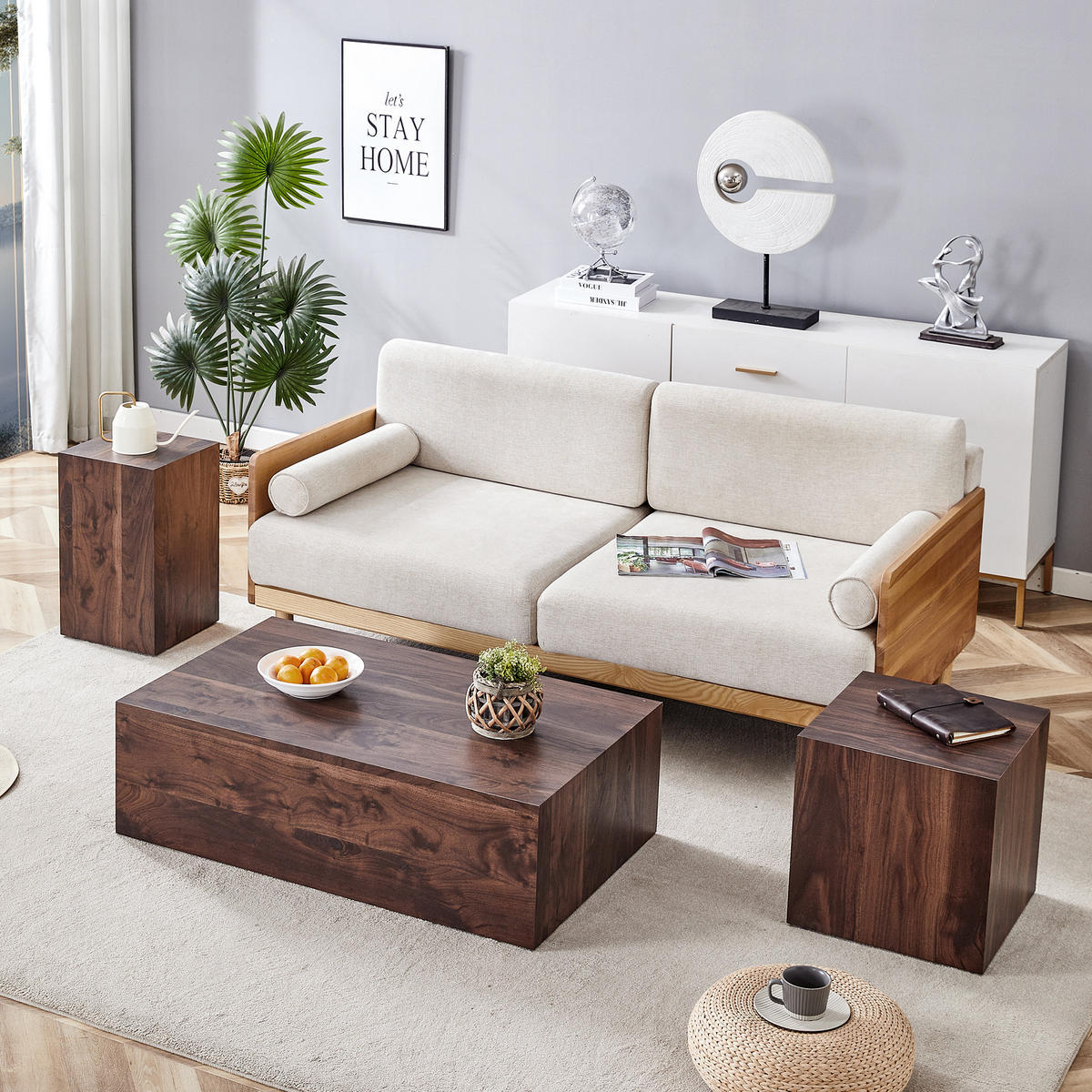 COUCHTISCH 90/50/30 cm ohne Montage, rechteckig in Nussbaum-Optik aus MDF, Walnuss - Walnussfarben, Holzwerkstoff (90/50/30cm) - Redom