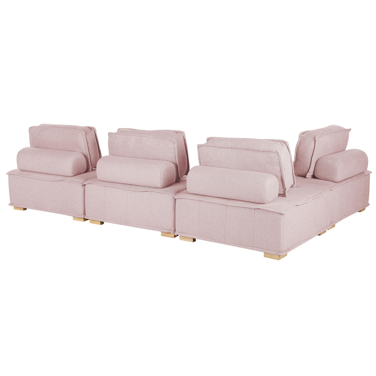 ECKSOFA Modul 4-Sitzer rechtsseitig Rosa Stoff Tibro - Pink/Braun, Textil (300/200cm) - Beliani