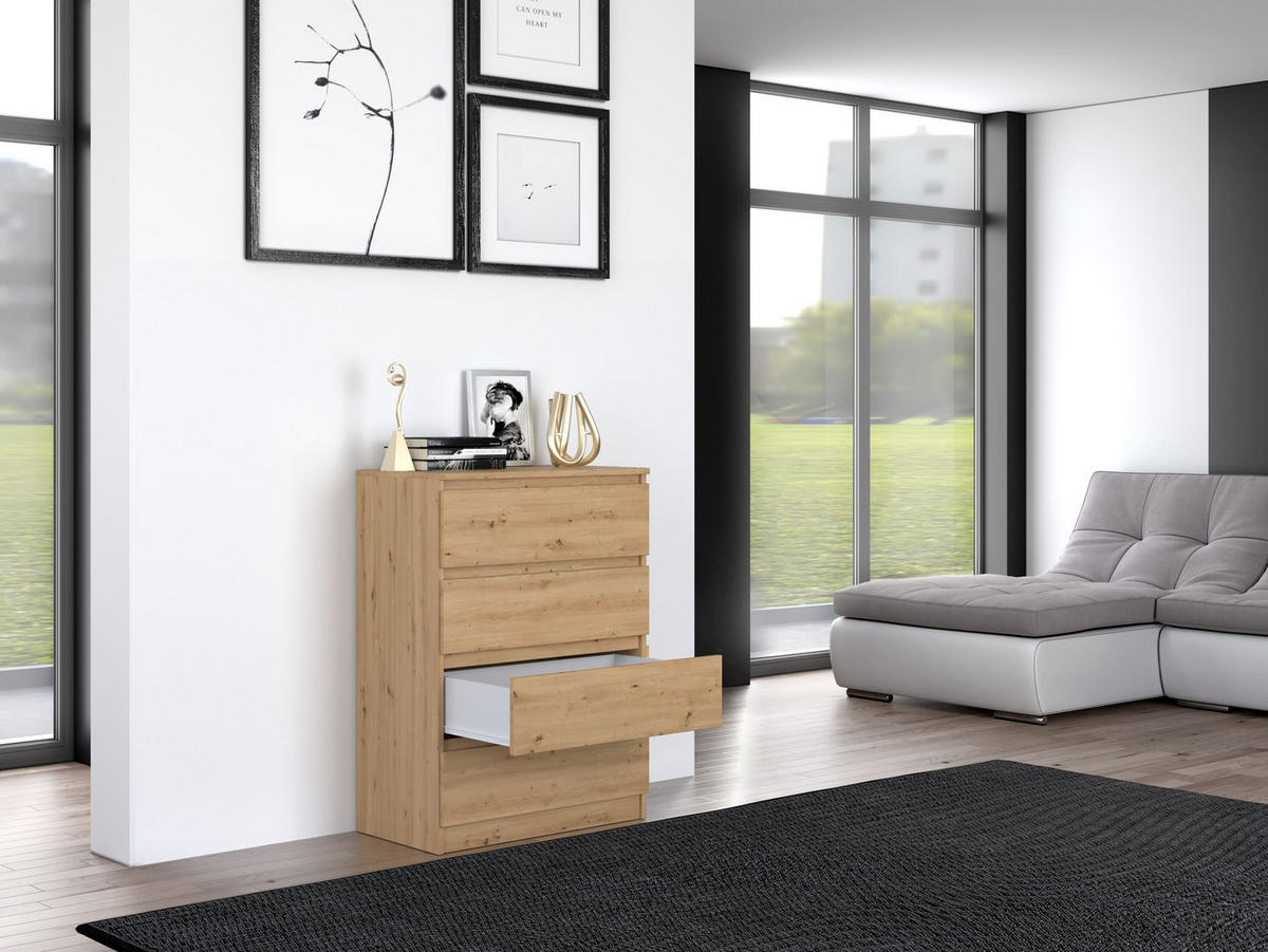 KOMMODE 4 SCHUBLADEN M4 - EICHE ARTISAN - Eiche Artisan, Holzwerkstoff (70/97/40cm) - CDF