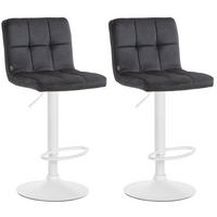 BARHOCKER 2er Set Peran Samt weiß schwarz - Schwarz/Weiß, Textil/Metall (46/114/47cm) - TPFLiving