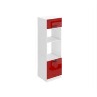 MIKROWELLENSCHRANK 60 x 204 cm, mit 2 Türen und 2 Regalen, Rot - Rot, Holz (60/204/57.6cm) - B BELINI GROUP