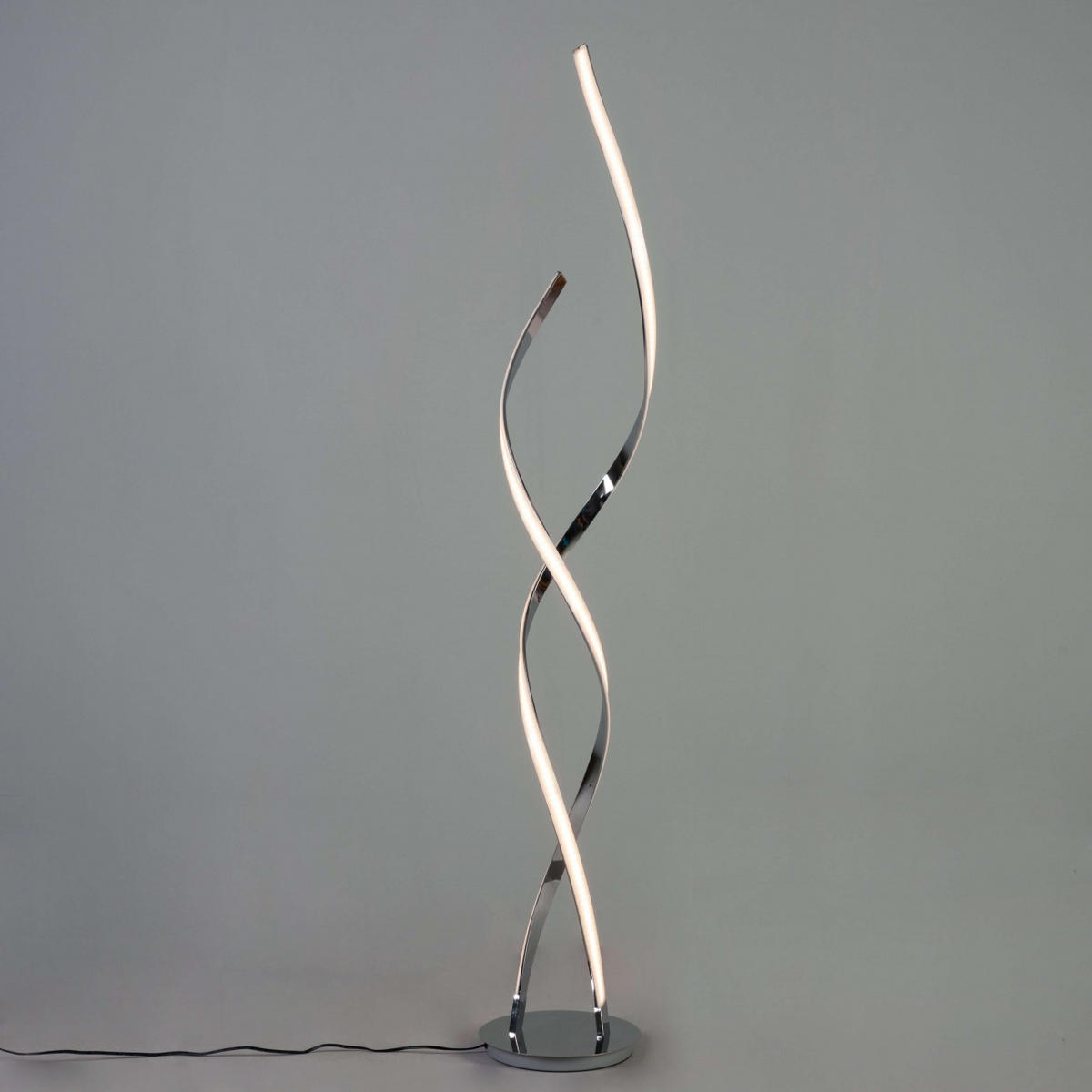 STEHLEUCHTE Cascada, Silber/Chrom, 126cm - Chromfarben, Metall (126/22/126cm) - KOSILUM