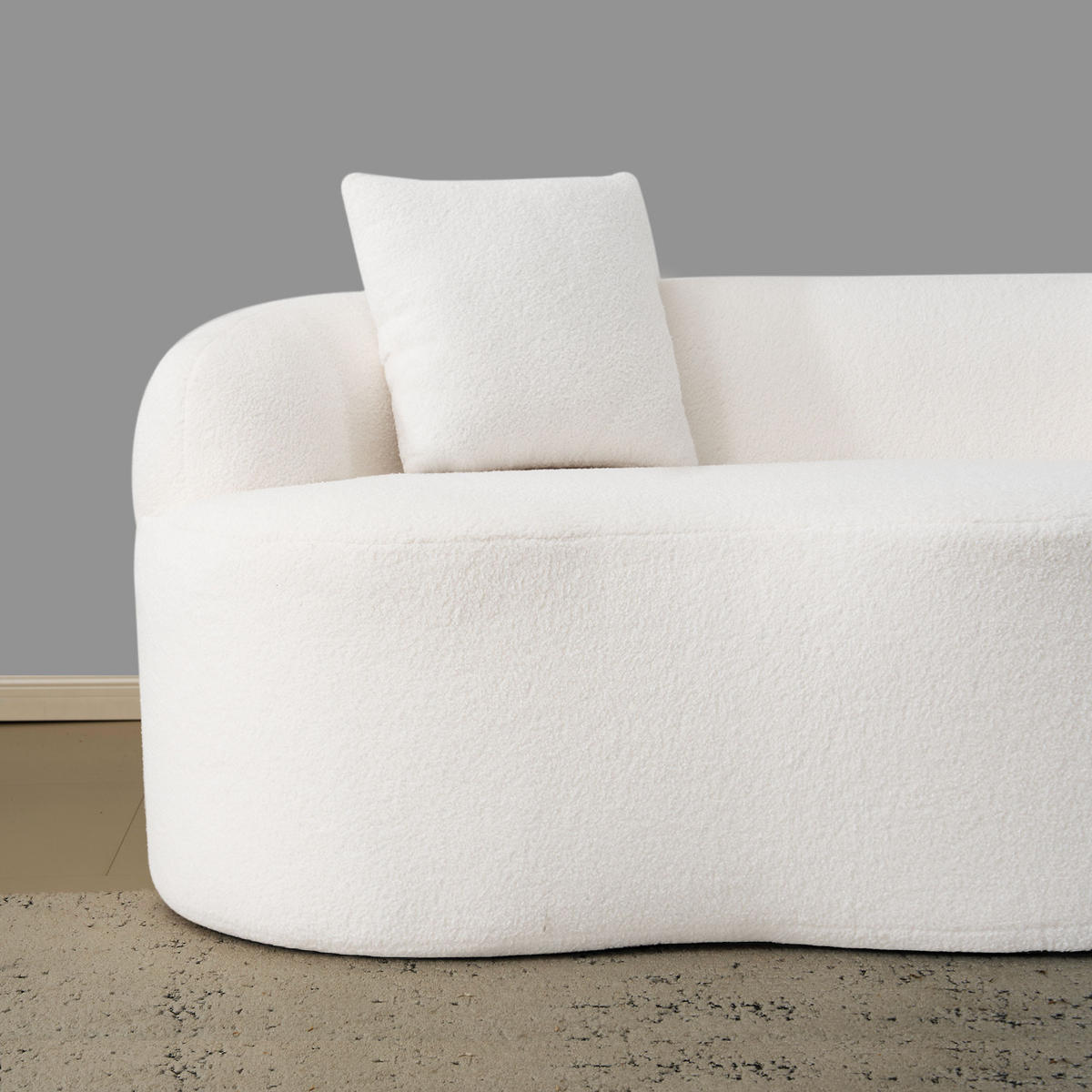 2-SITZER SOFA Polyester Weiß mit Kissen - Weiß, Holzwerkstoff/Textil (170/70/89cm) - WISHDOR