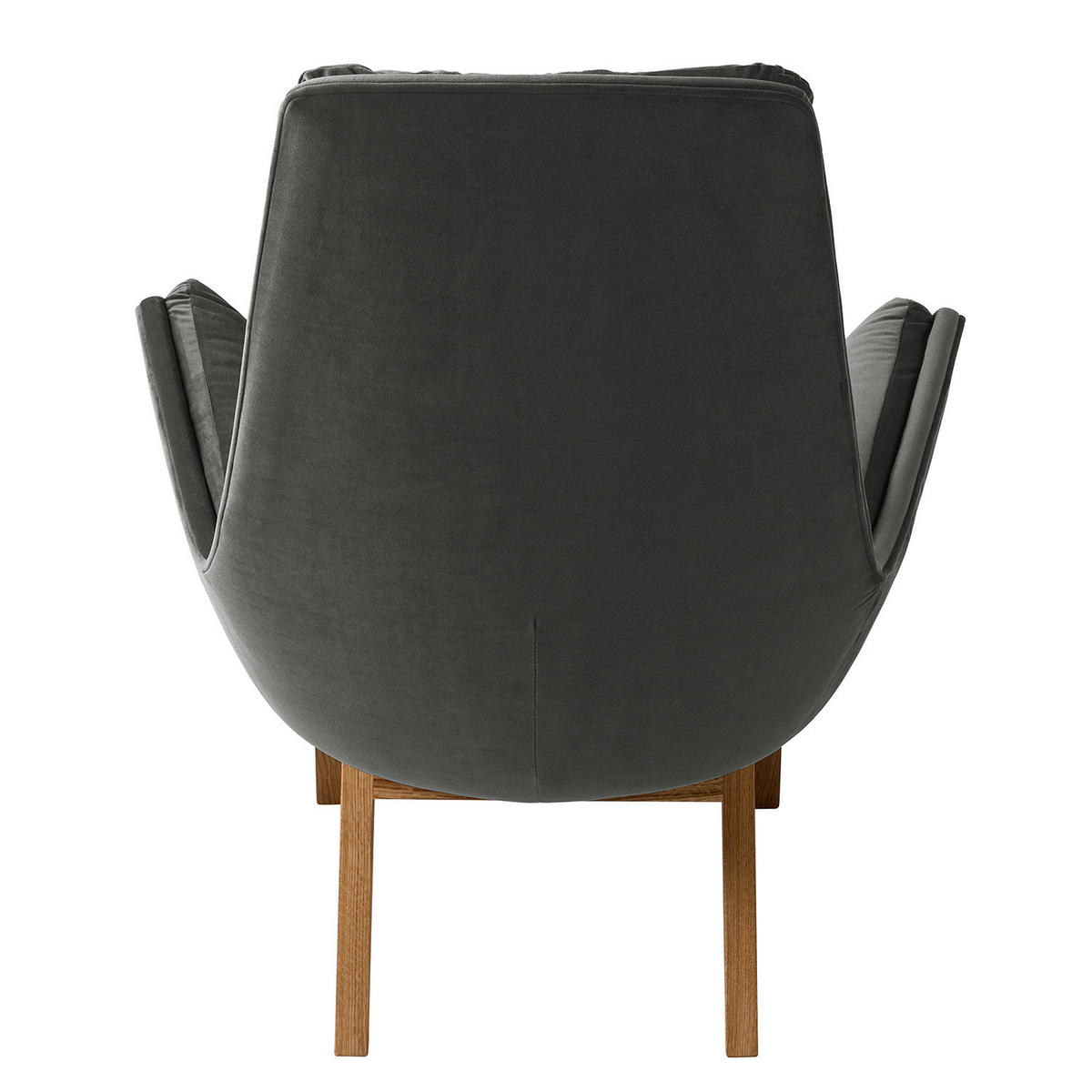 SESSEL mit Holzfüßen - Eichefarben/Grün, Eichenholz/Holz (83/95/97cm) - home24