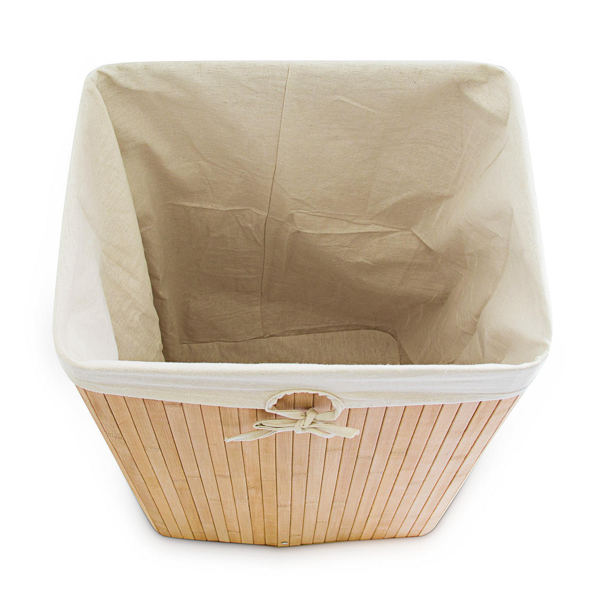 WÄSCHEKORB - Hellbraun, Holz/Textil (43.5/65.5/33.5cm) - Relaxdays