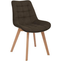 STUHL Cord Braun - Eukalyptusholzfarben/Braun, Holz/Textil (53/84/63cm) - CLP