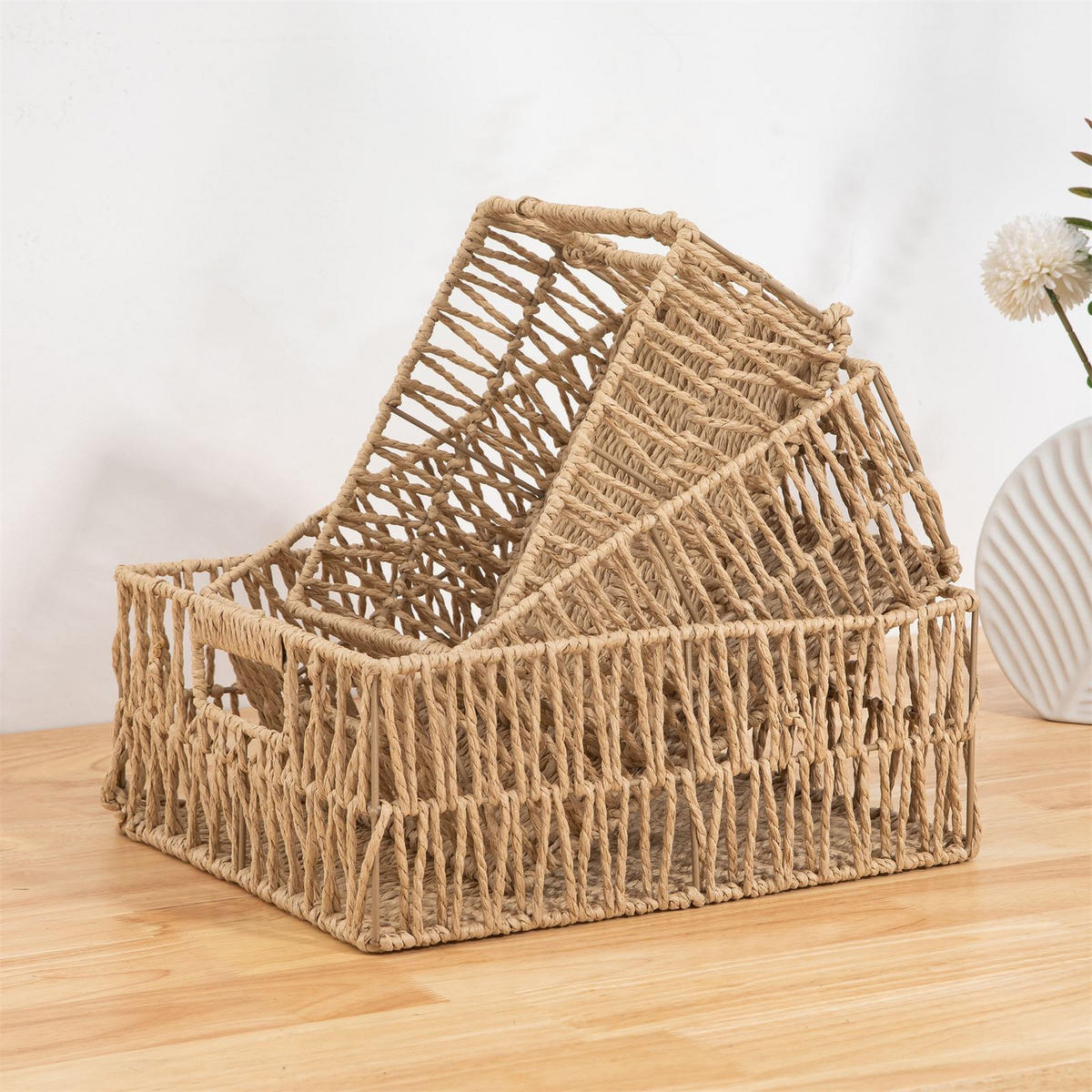 AUFBEWAHRUNGSKÖRBE ENIN - Naturfarben, Holz (34/13/28cm) - IDIMEX