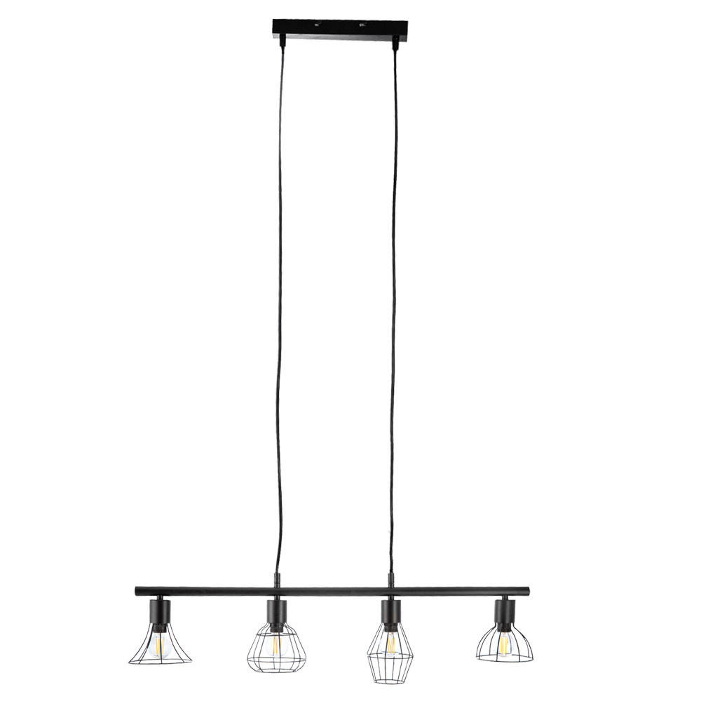 LED HÄNGELEUCHTE Metall Schwarz Gitteroptik - Schwarz, Metall (75/13/150cm)
