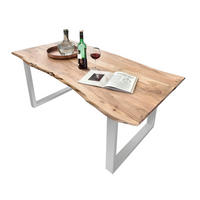 ESSTISCH MORITZ - Beige/Silberfarben, Holz/Metall (90/180/77cm) - SAM
