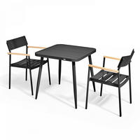 GARTENSET 3-tlg., Grau/Schwarz - Schwarz, Metall - Oviala
