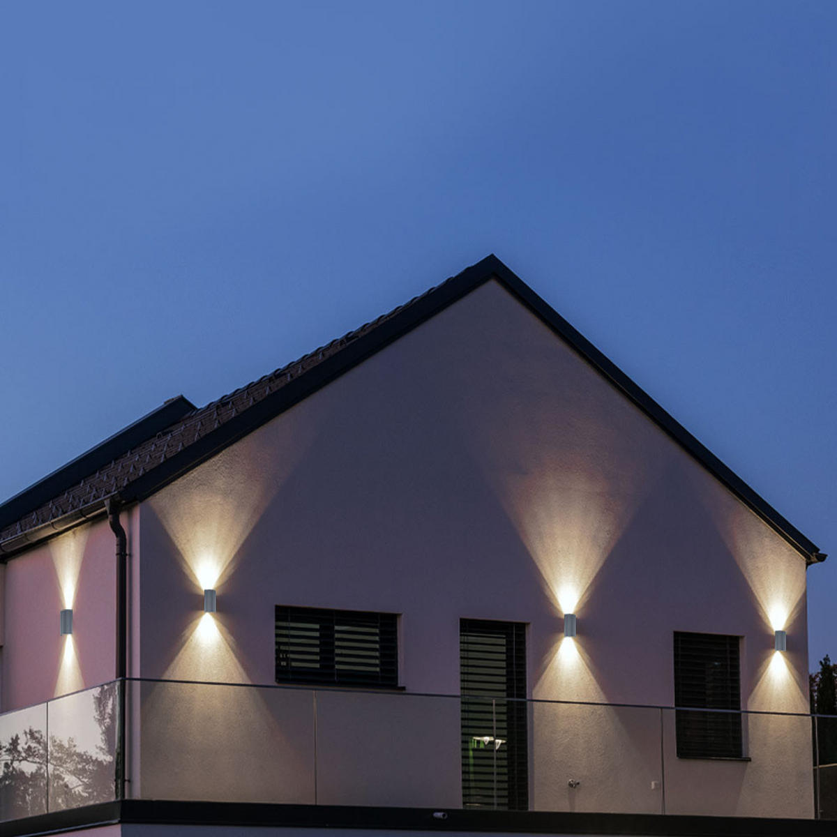 LED AUSSEN-WANDLEUCHTE Stahl Silber CORFINO - Silberfarben, Metall (6.5/21/13.5cm)