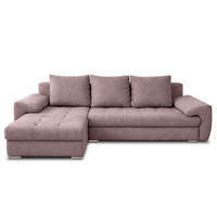 ECKSOFA L Form Manisa Rosa 234/145/83 cm Links mit Schlaffunktion - Silberfarben/Rosa, Kunststoff/Textil (145/234cm) - AX Living