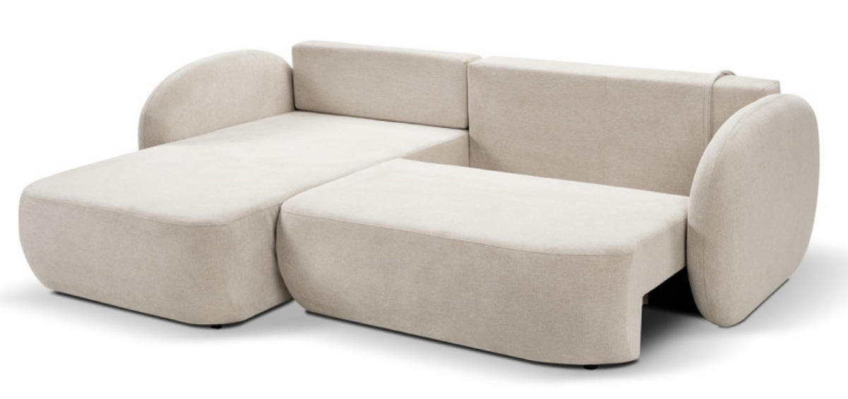 ECKSOFA Beige OLIVIO Ausziehbar Links - Beige, Naturmaterialien (248/174cm) - Sepro Meble