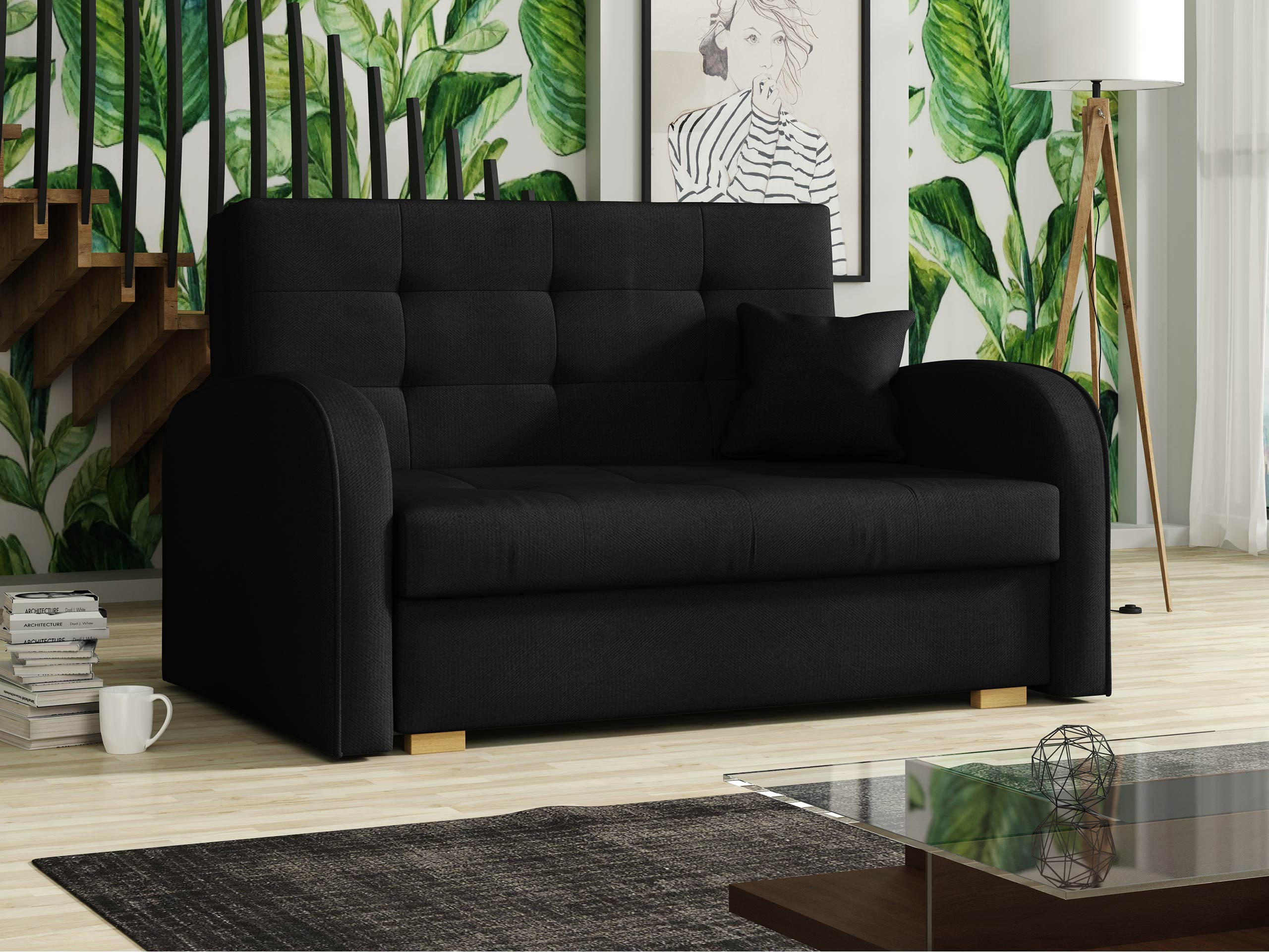 SCHLAFSOFA Viva Gold II - Schwarz/Braun, Holz/Textil (133/85/98cm) - MIRJAN24
