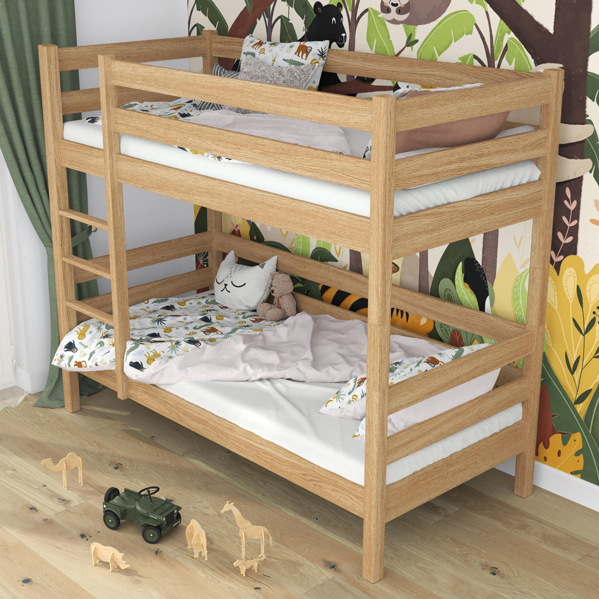 ETAGENBETT N01 Eiche Natur 100/200 - Eiche Artisan, Naturmaterialien/Holz (100/200cm) - N-Wood
