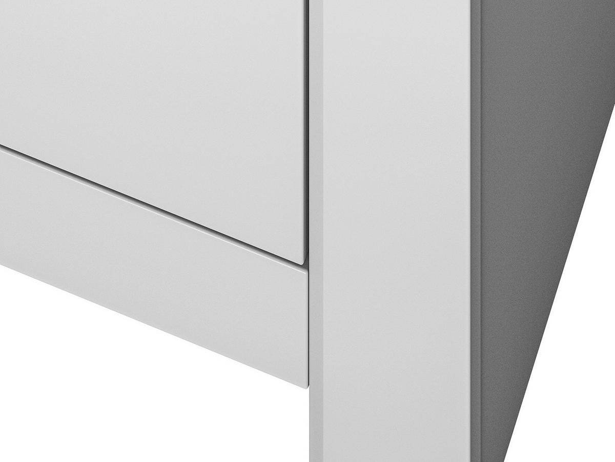 HIGHBOARD Terni silbergrau 91,5 / 42 / 140cm - Silberfarben/Grau, Holz/Holzwerkstoff (92/140/42cm) - Feldmann-Wohnen