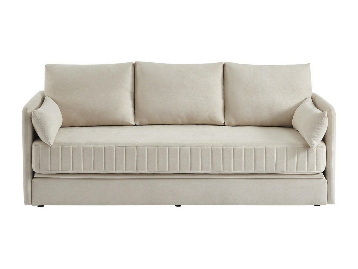 SOFA 3-Sitzer mit Schlaffunktion - Stoff - Beige - GRECCO - Beige, Textil (204/84/82cm) - Vente-Unique