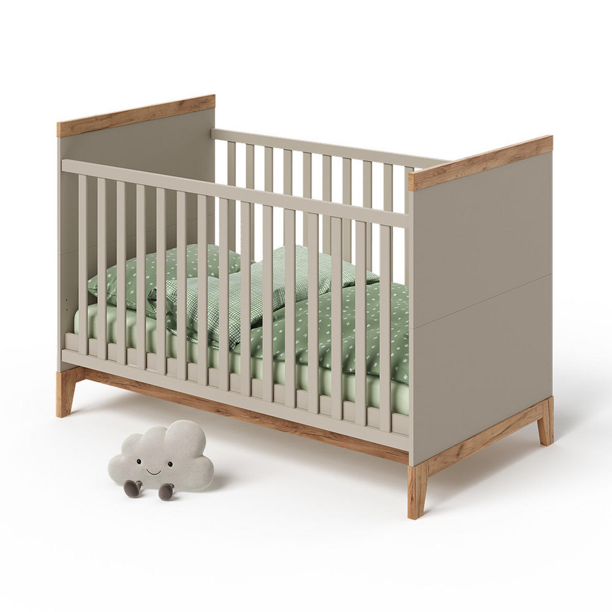 DĚTSKÁ POSTÝLKA Malia Kašmír - kašmírová/světle šedá, kompozitní dřevo - VitaliSpa