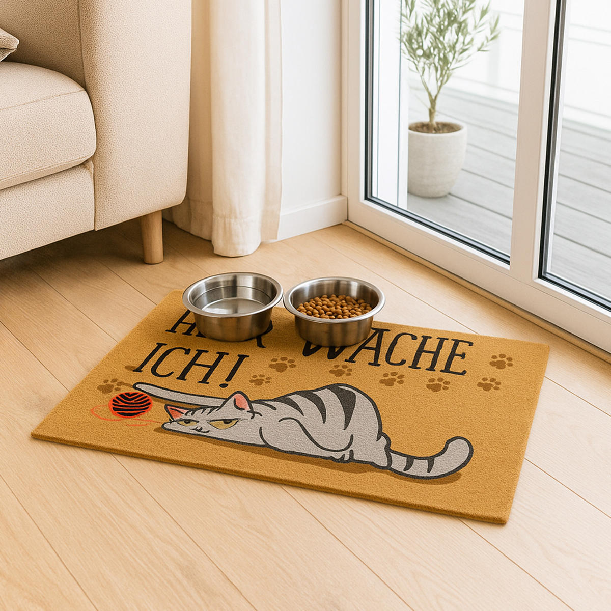 ROHOŽ - světle hnědá, textil/plast (60/40cm) - Relaxdays