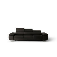SCHLAFSOFA PRAGA 3, Sofa mit Schlaffunktion, Farbe: Schwarz, Kunstleder - Schwarz, Textil (276/90/100cm) - O-Sofa
