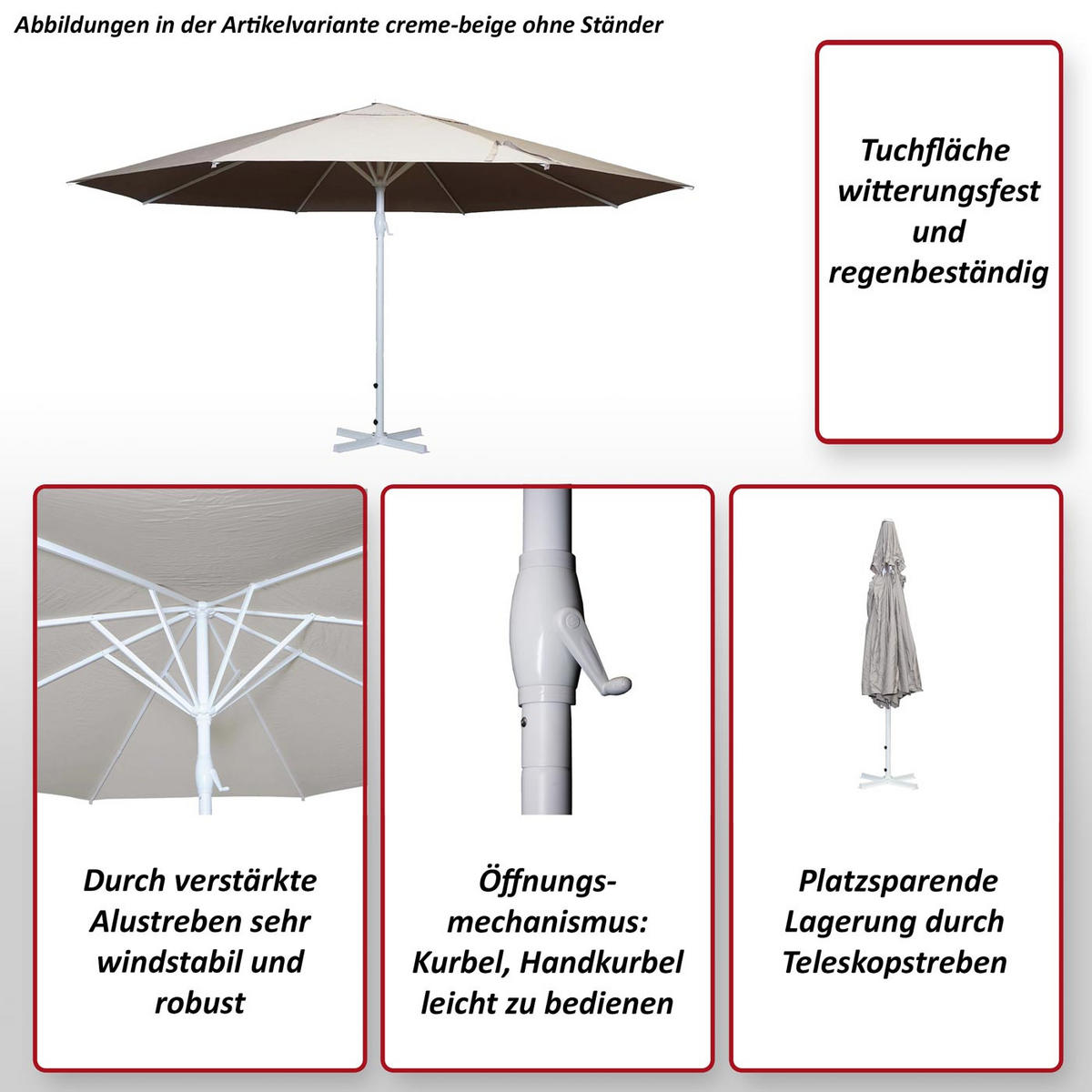 SONNENSCHIRM Anthrazit - Anthrazit, Textil (500/500cm) - MCW