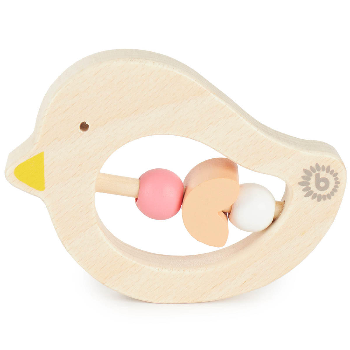 BEISSRING Holz Vogel - ab Geburt - Orange, Holz (7.5/10.3cm) - Bieco Spielwaren