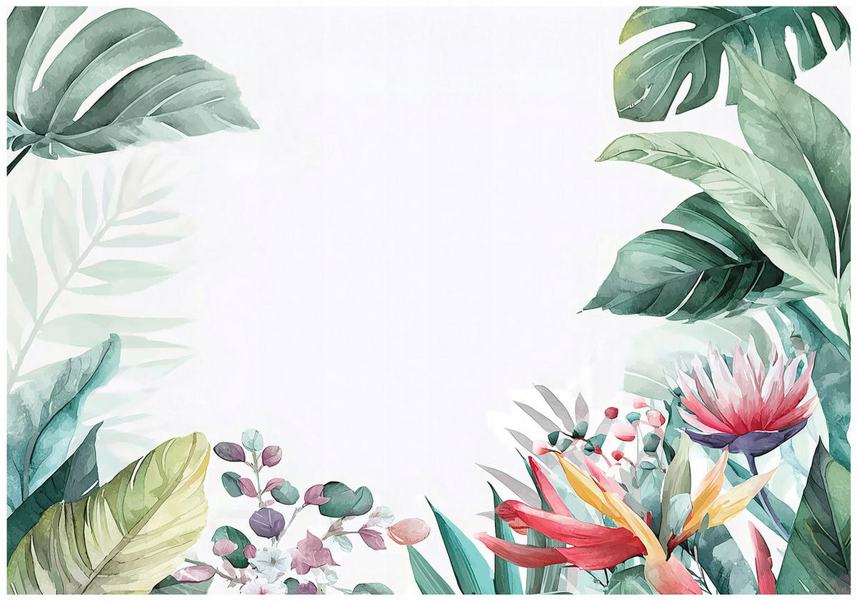 FOTOTAPETE Dschungel Blätter Grün 350x250 cm - Multicolor, Papier (350/250cm) - Wallarena