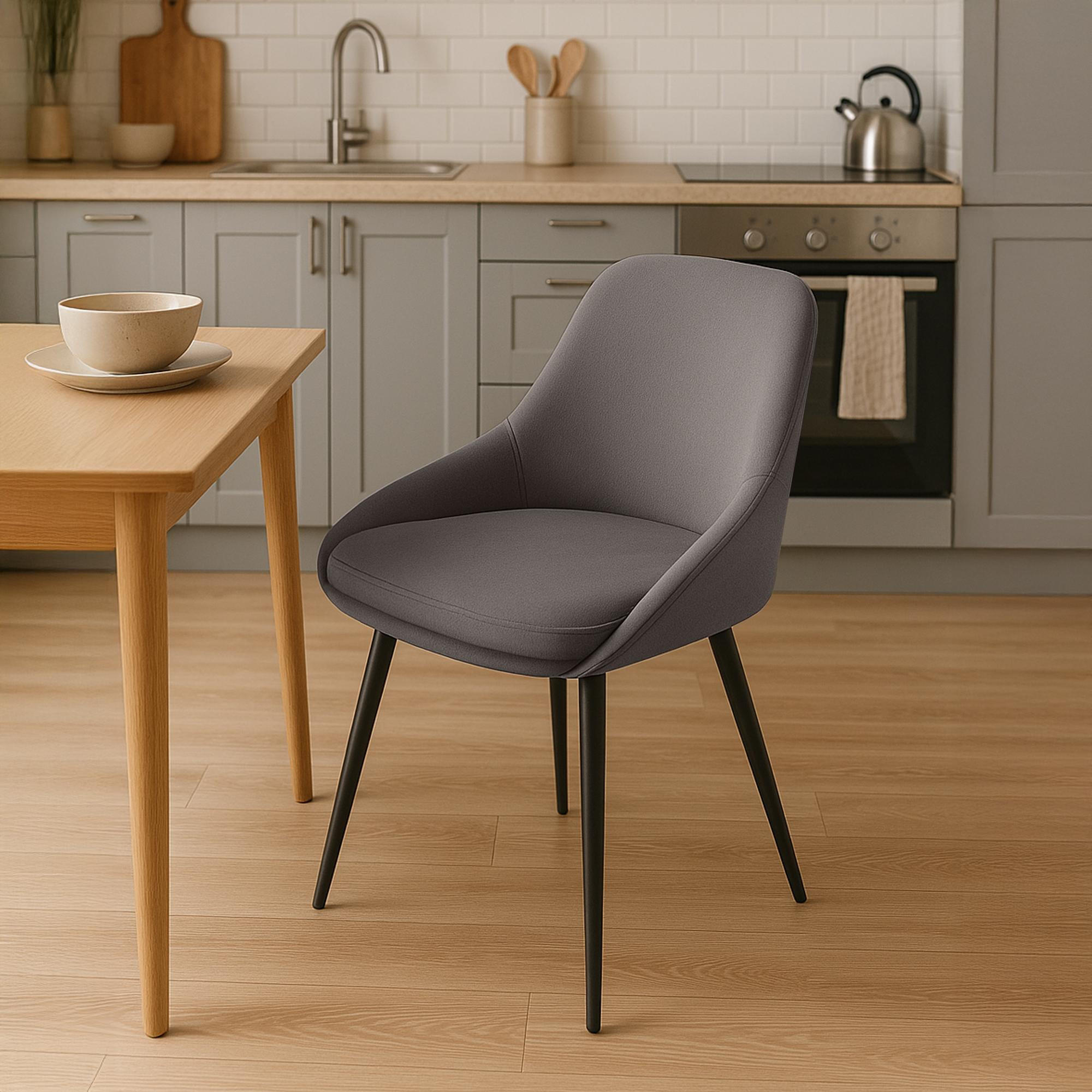 STUHL Samt Anthrazit - Anthrazit/Schwarz, Textil (50/86/53cm) - CLP