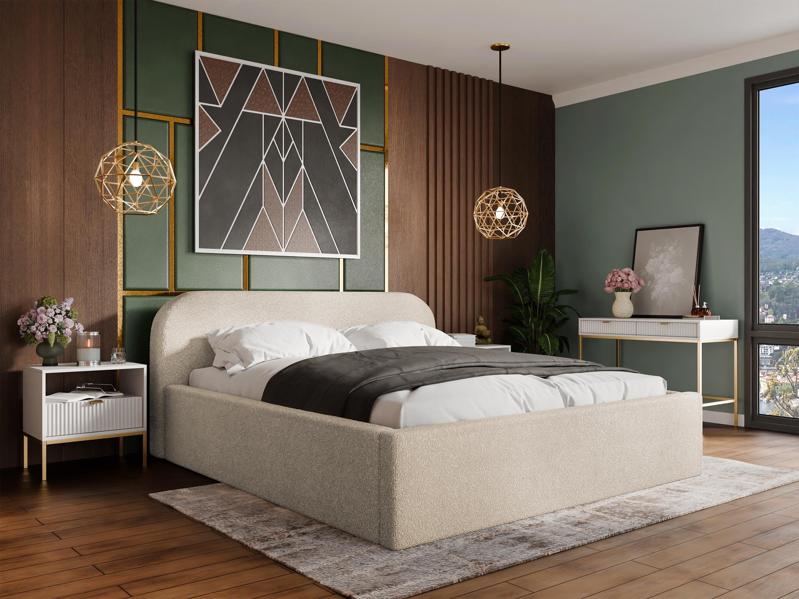 POLSTERBETT Deisin - Beige/Naturfarben, Holz/Holzwerkstoff (160/200cm) - MIRJAN24