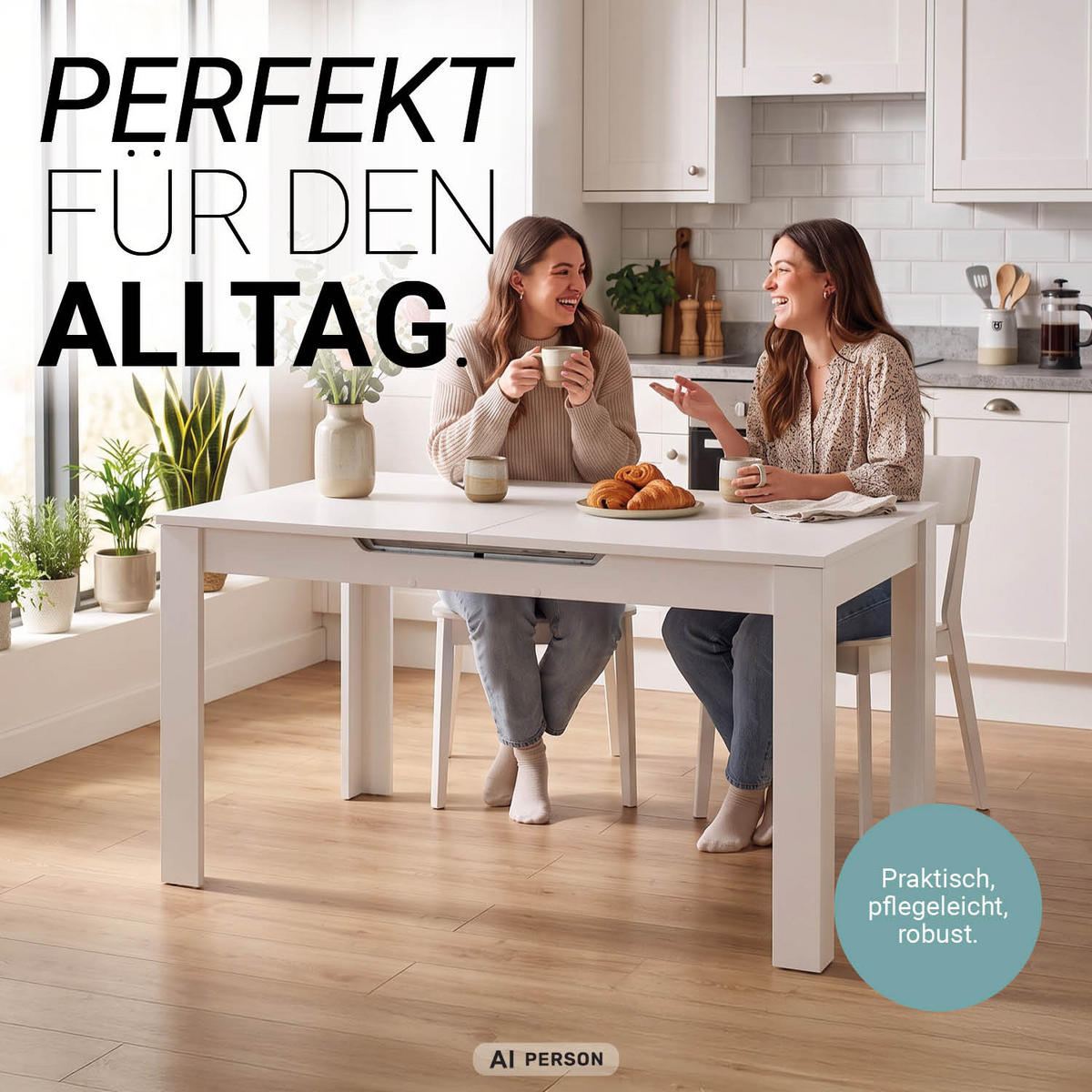 ESSTISCH in weiß 125-165/80/77 cm Ausziehbar - Weiß, Holz (80/125/77cm) - Homestyle4u