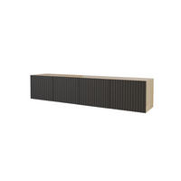 LOWBOARD KITO-W 2x100x40x41 cm - Artisan / Schwarz - Schwarz, Holzwerkstoff (200/40/41cm) - ALTDECOR